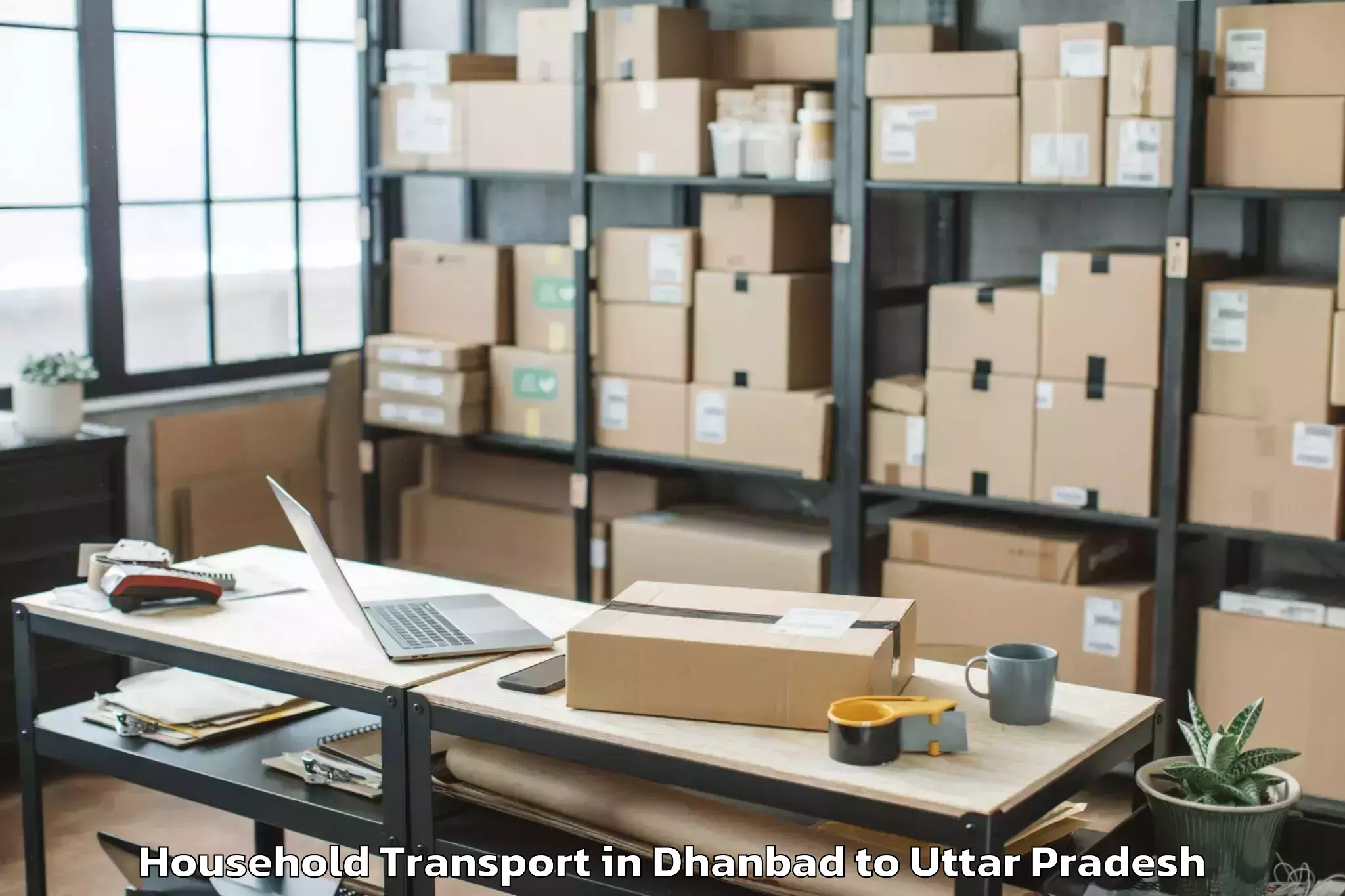 Affordable Dhanbad to Soron Household Transport